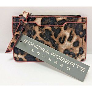 Sondra Roberts Squared  Card Holder Change Purse Leopard